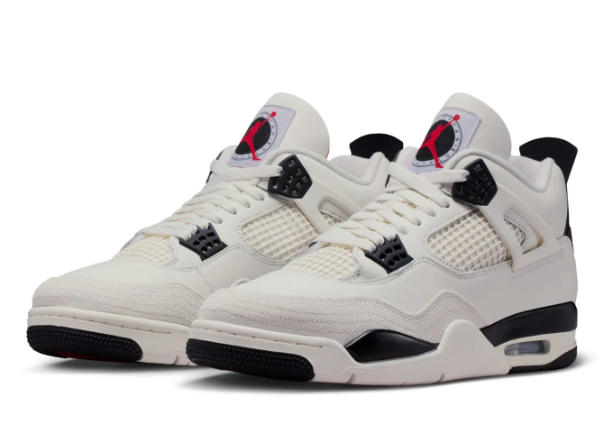 Air Jordan 4 Retro Men's Shoes – Sail/Black/University Red