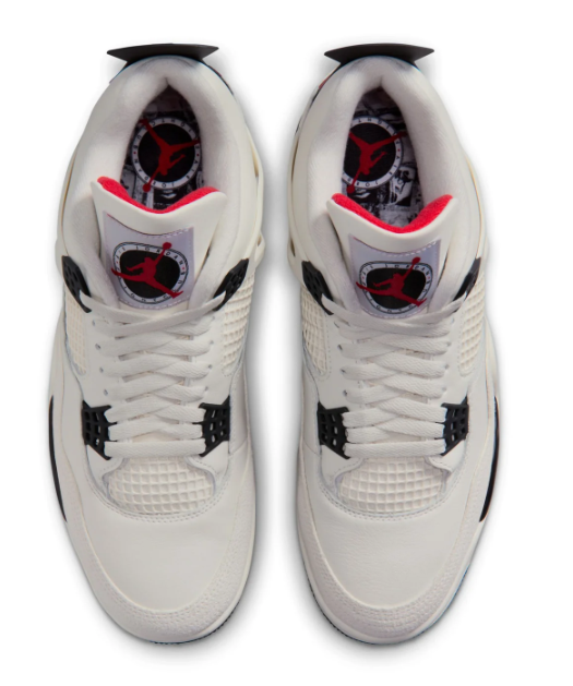 Air Jordan 4 Retro Men's Shoes – Sail/Black/University Red