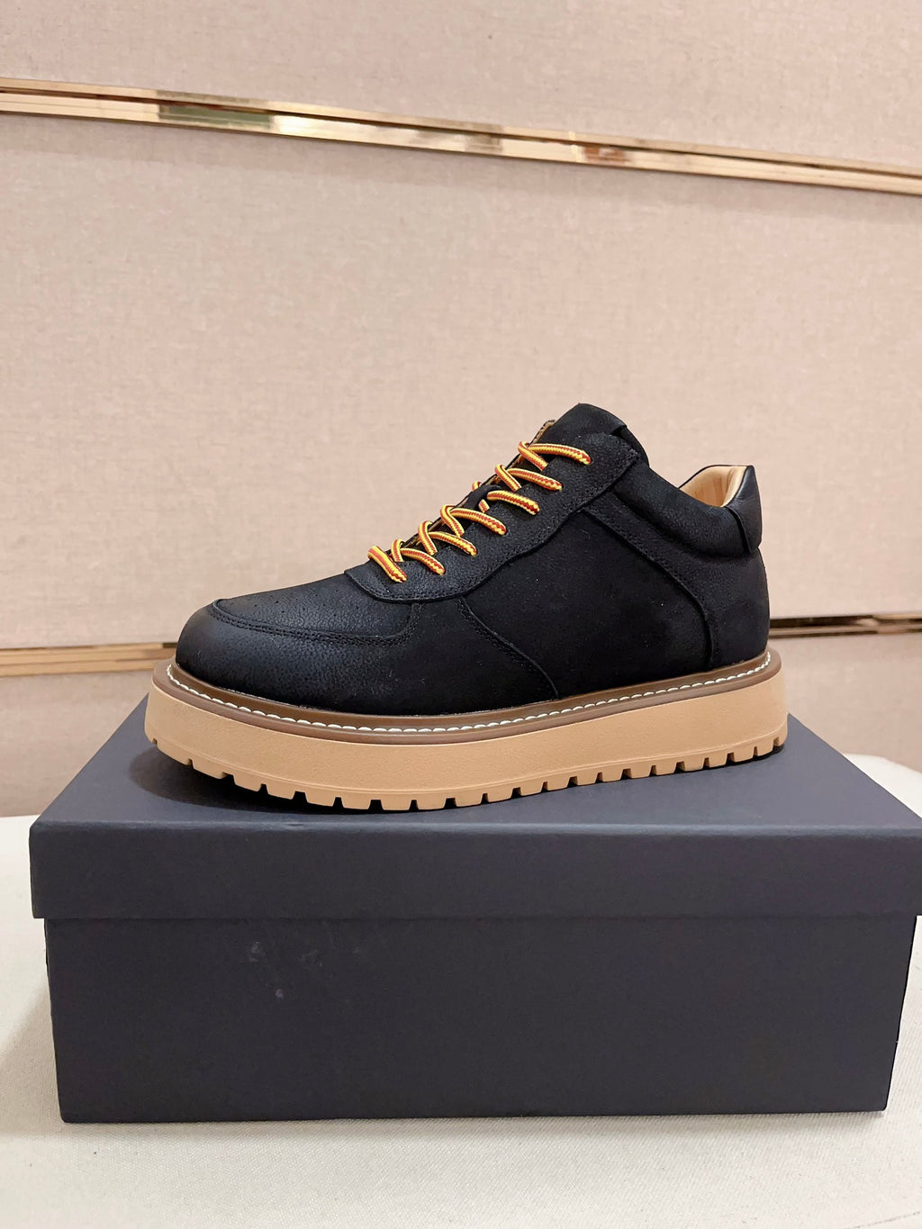 UGG Lowmel Lace-Up Leather Sneaker – Black