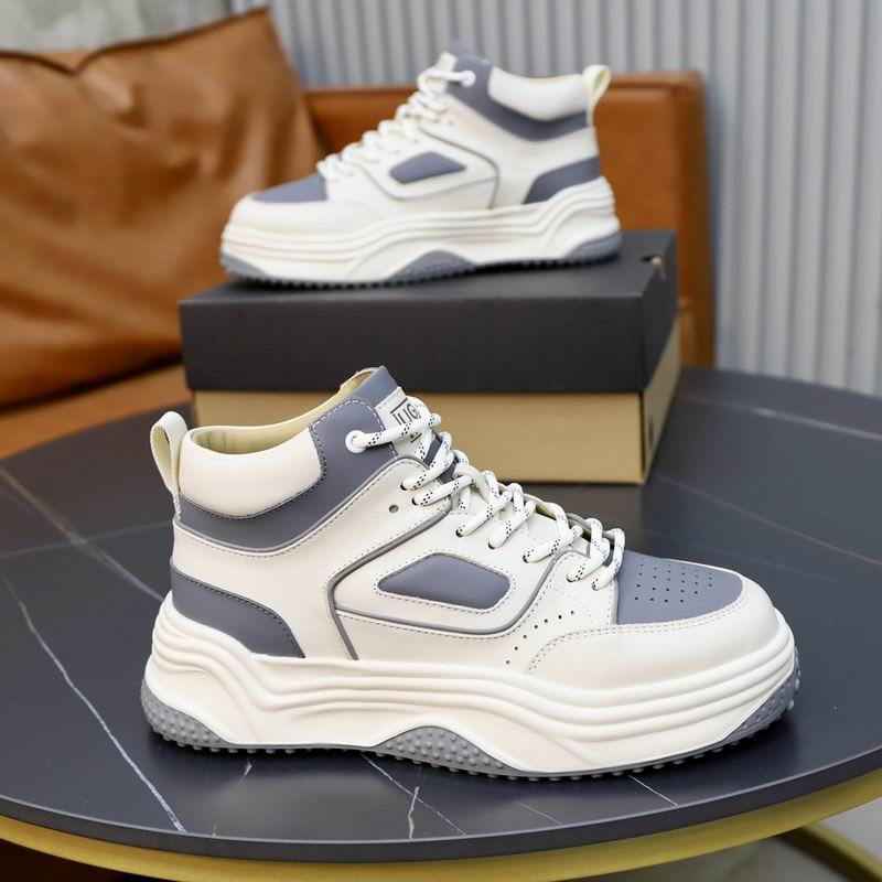 UGG High-Top Leather Sneaker Boot – White / Grey