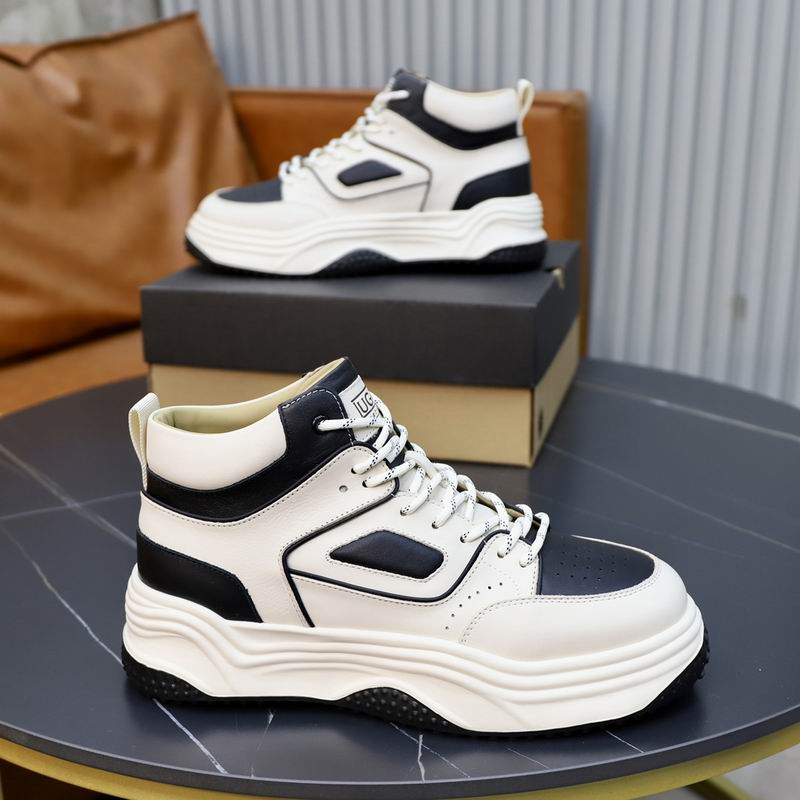 UGG High-Top Leather Sneaker Boot – White / Black