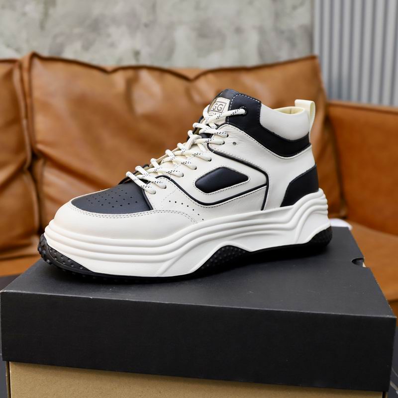 UGG High-Top Leather Sneaker Boot – White / Black