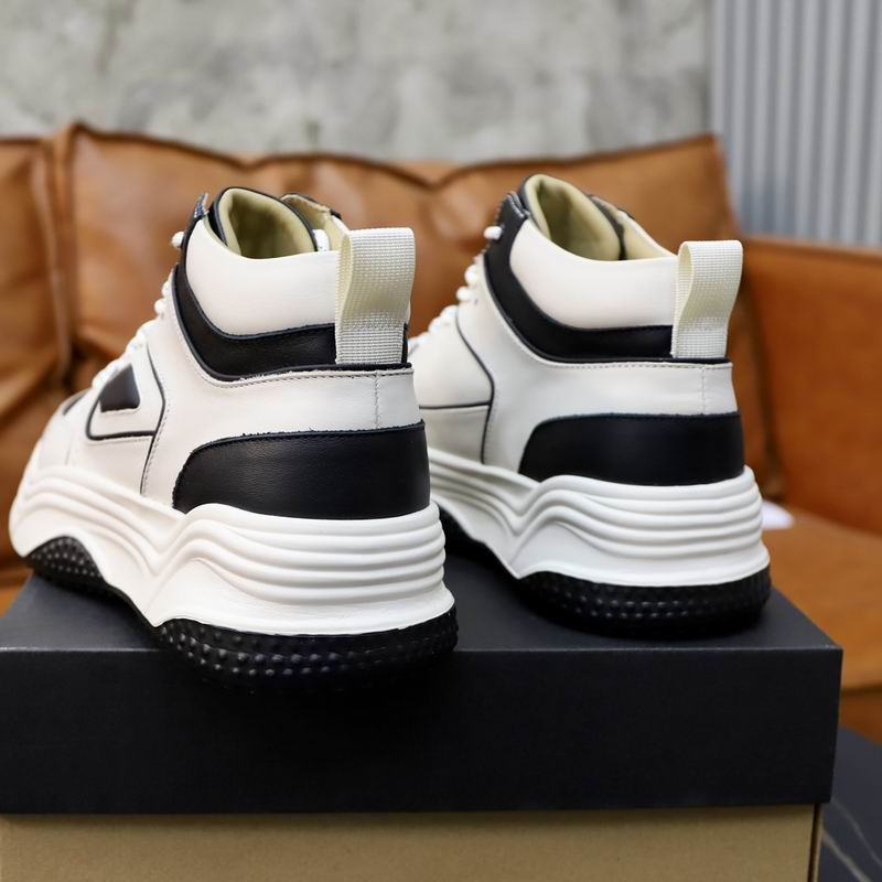 UGG High-Top Leather Sneaker Boot – White / Black