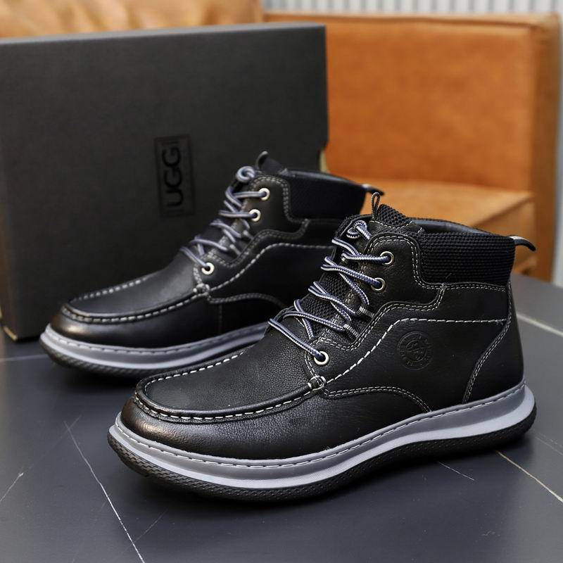 UGG High-Top Leather Sneaker Boot – Jet Black