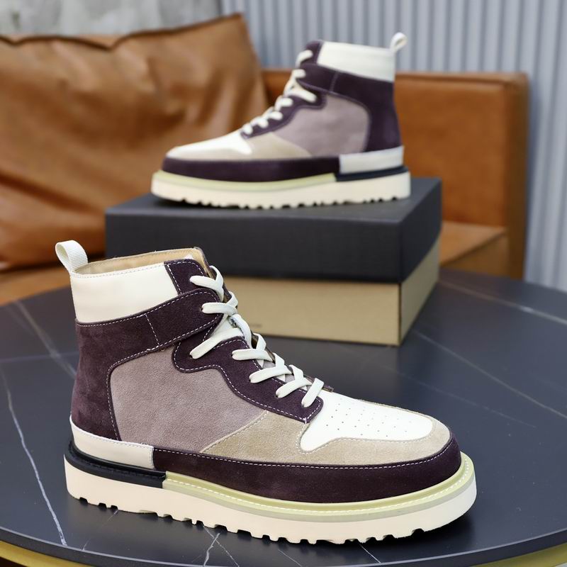 UGG High-Top Suede Boot – Plum / Grey / Cream