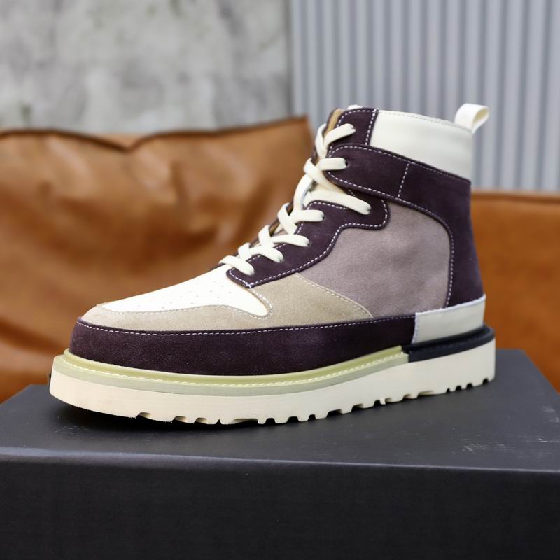 UGG High-Top Suede Boot – Plum / Grey / Cream