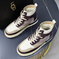 UGG High-Top Suede Boot – Plum / Grey / Cream