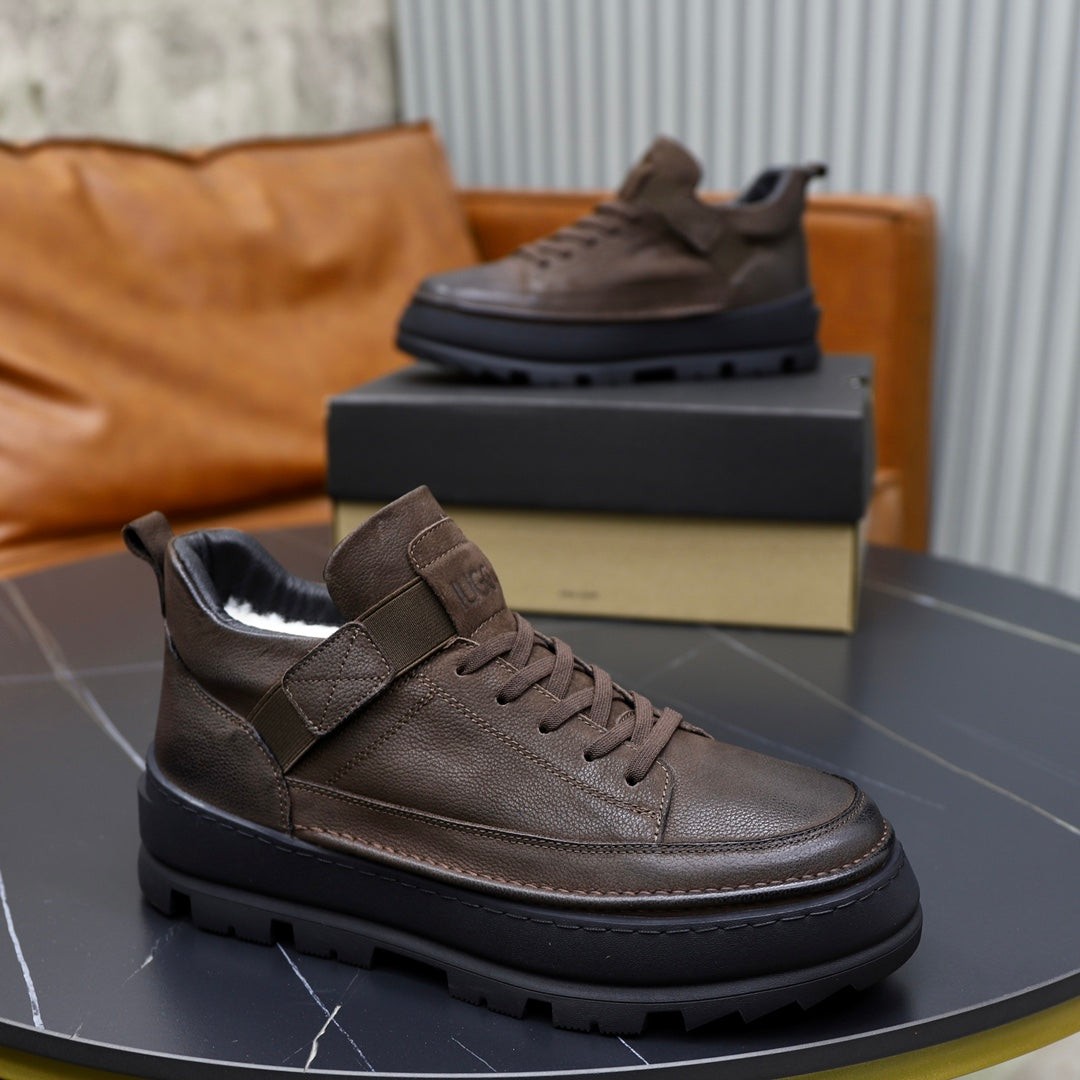 UGG High-Top Leather Sneaker Boot – Chocolate Brown