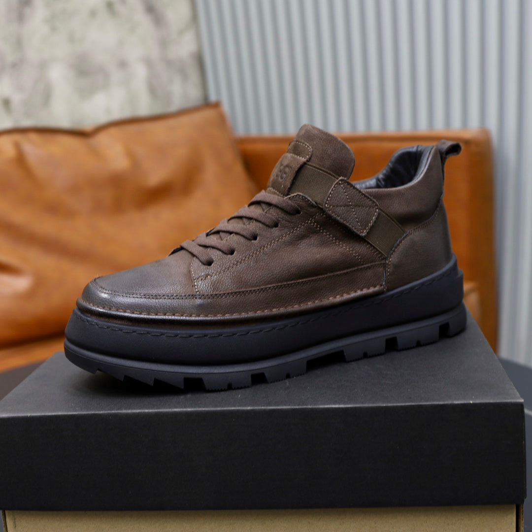 UGG High-Top Leather Sneaker Boot – Chocolate Brown