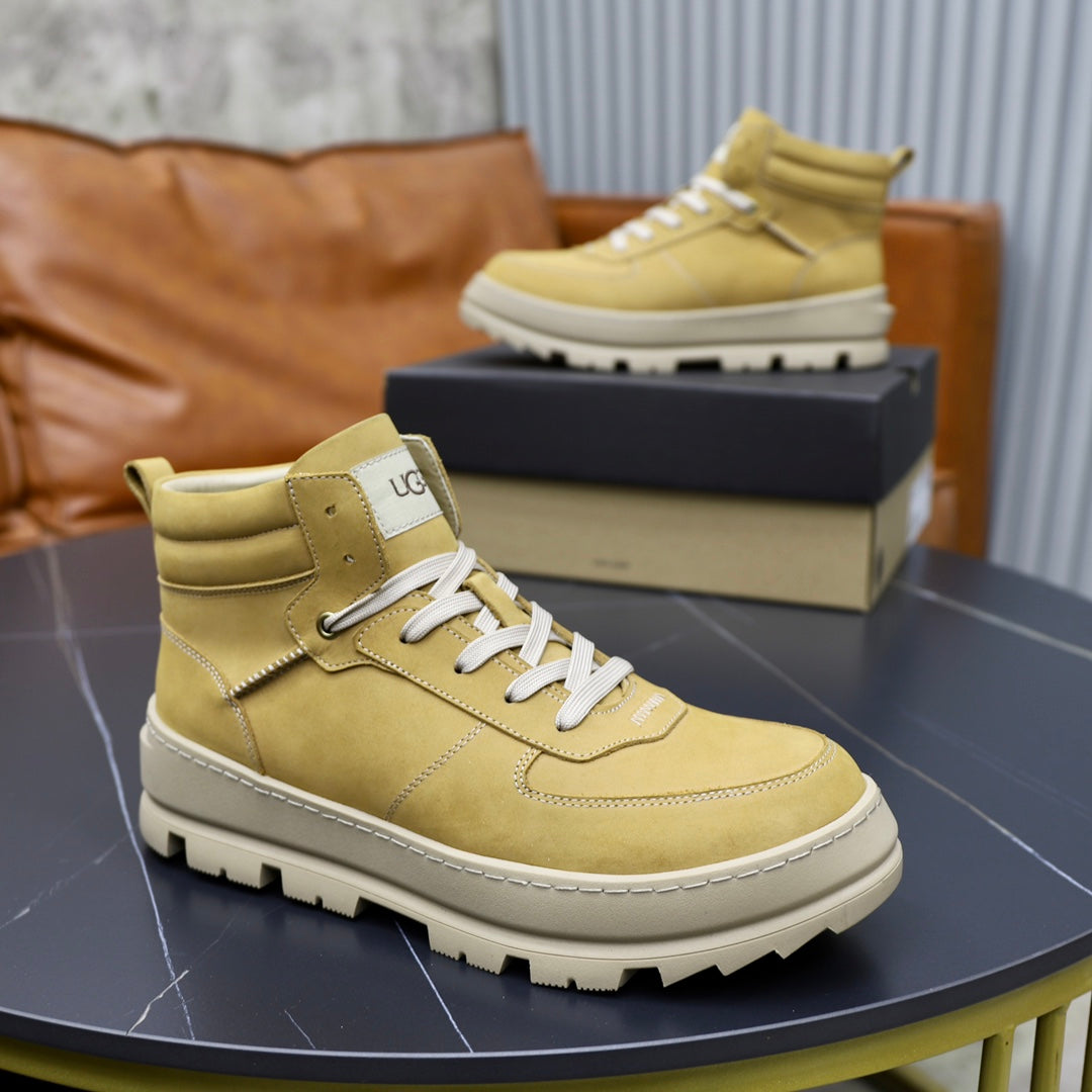 UGG High-Top Leather Sneaker Boot – Pistachio